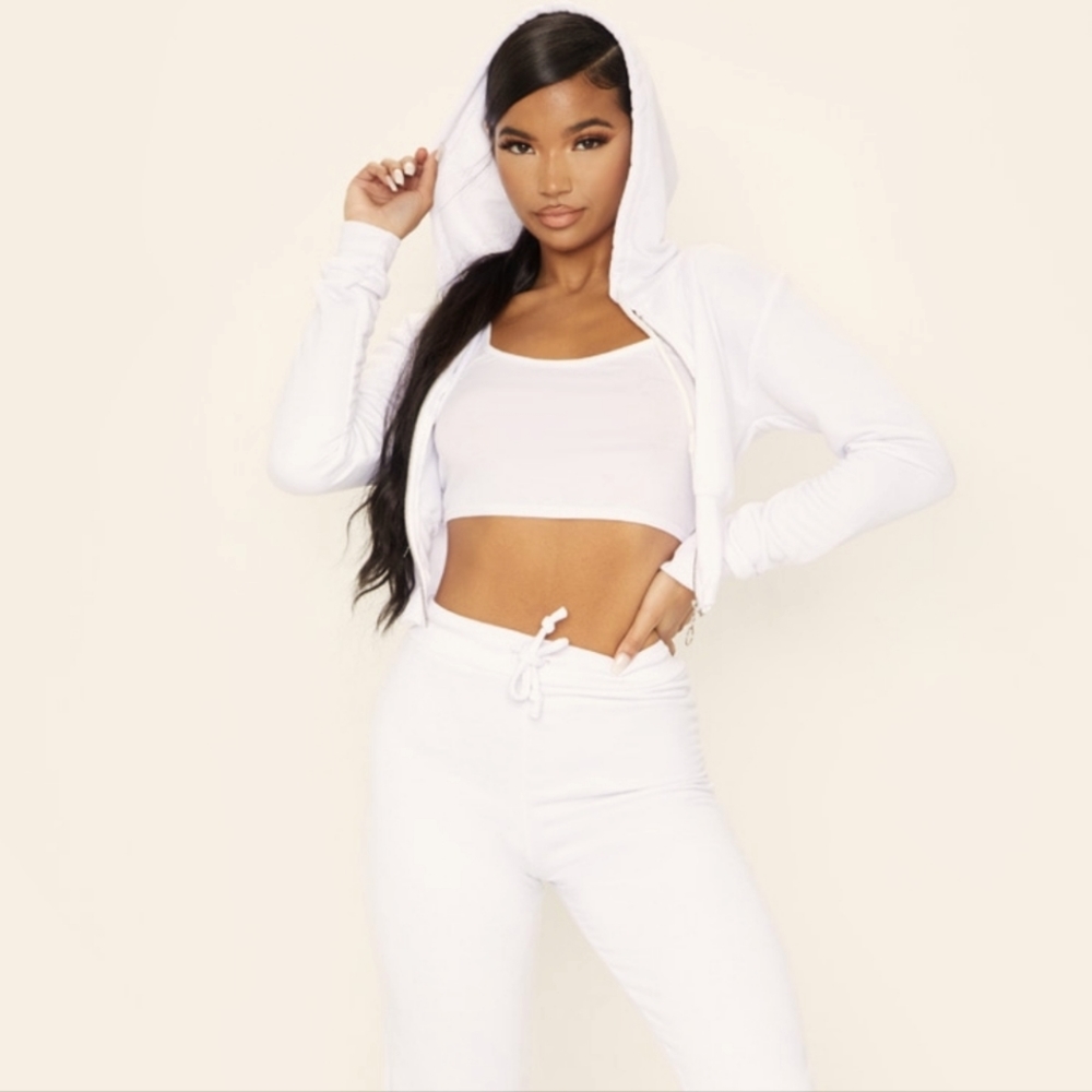 PLT Ulitmate Sweat Crop Zip Up and Joggers